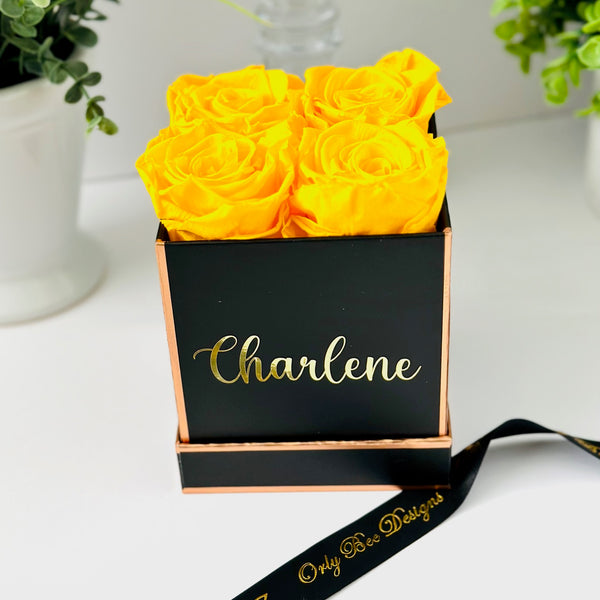 Preserved Roses in a Personalized Box-Small