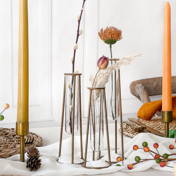 Glass Tube Flower Vase - Set of 3