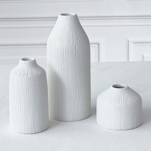 Bud Vase-3 Piece Set White-Boho Vase