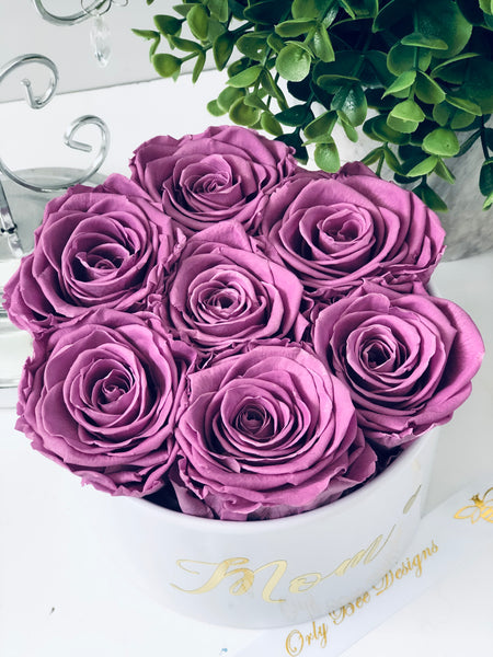 Small Round Rose Box -White