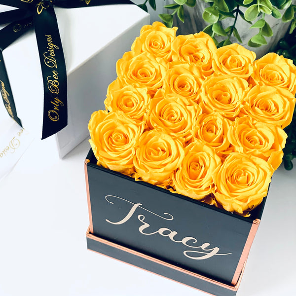 Personalized Preserved Rose Box with Mini Roses