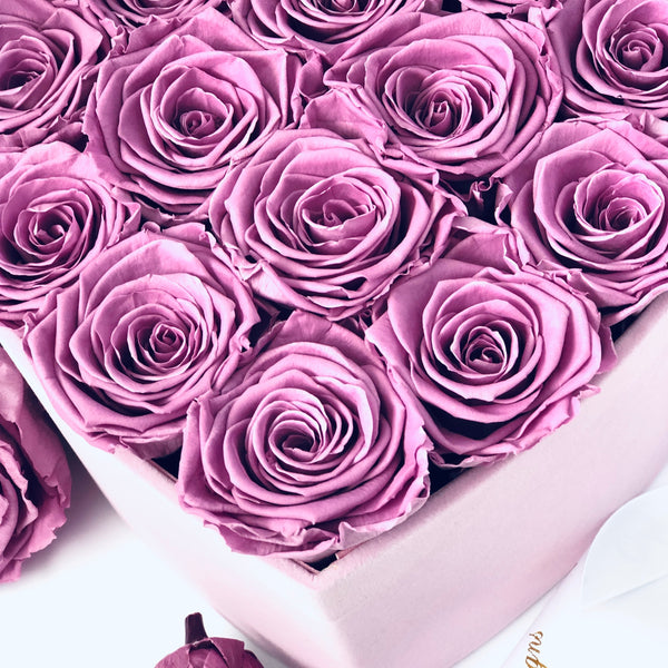 Velvet Heart Rose Box - Pink