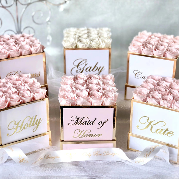 Personalized Preserved Rose Box with Mini Roses
