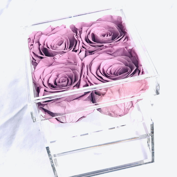 Jewelry Rose Box with Four Preserved Roses