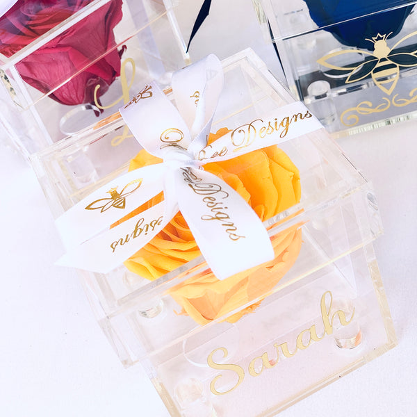 Preserved Rose in a Personalized Clear Box