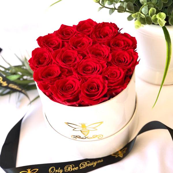 Mini Preserved Roses in a Personalized Box - White