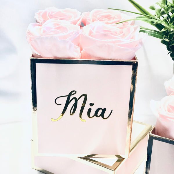 Preserved Roses in a Personalized Box-Small