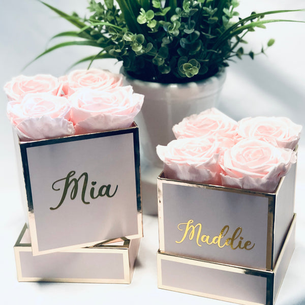 Preserved Roses in a Personalized Box-Small