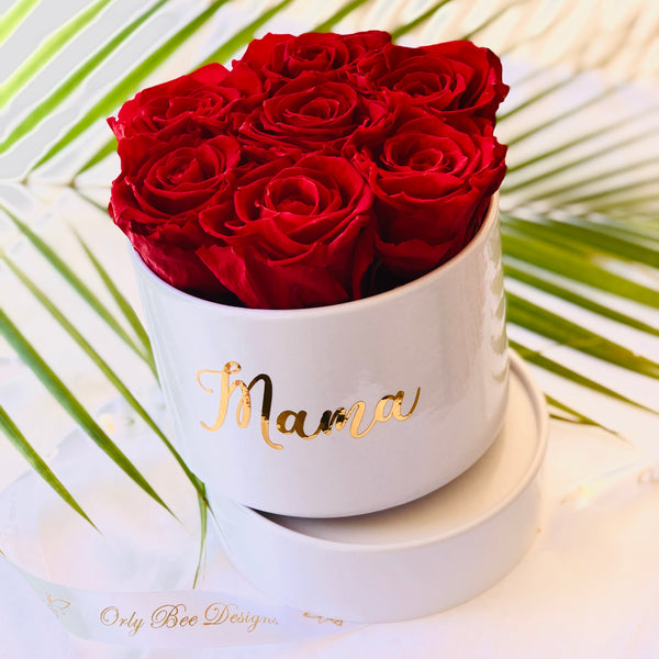 Small Round Rose Box -White