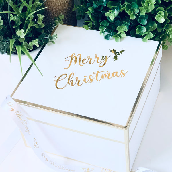 Personalized Two-Piece Gold Trim Keepsake Box for Special Occasions