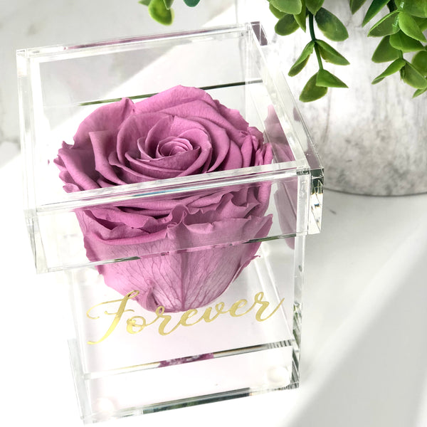 Preserved Rose in a Personalized Clear Box