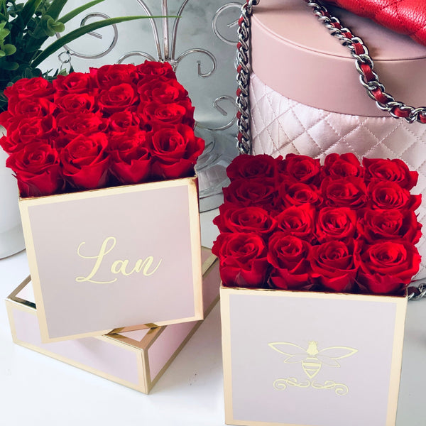 Personalized Preserved Rose Box with Mini Roses
