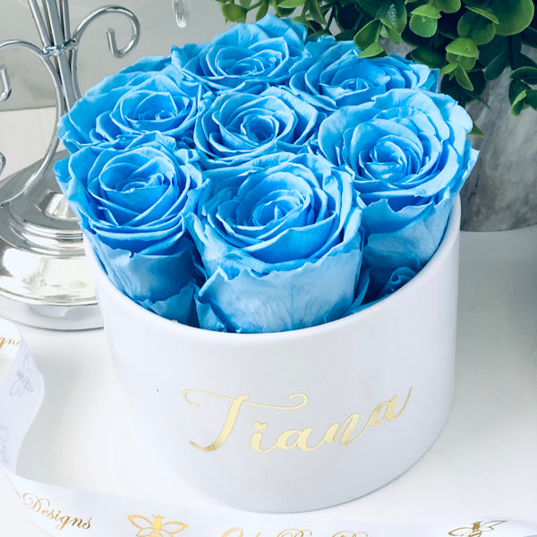 Small Round Rose Box -White