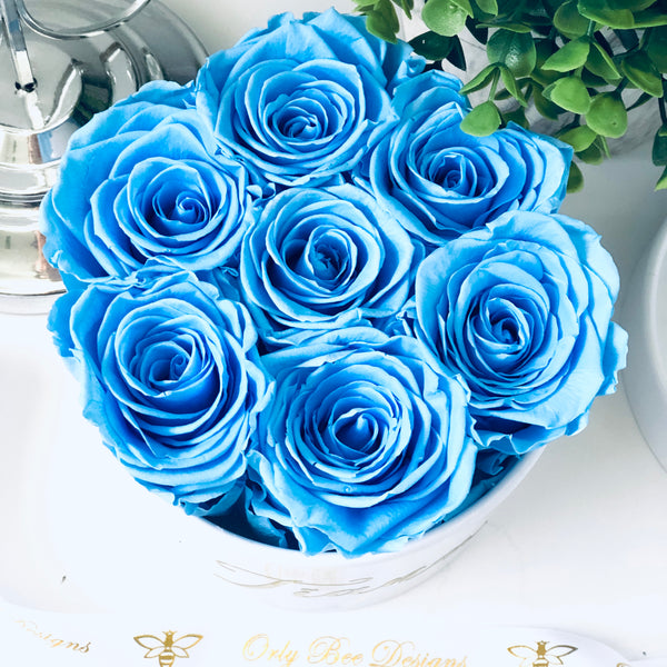 Small Round Rose Box -White