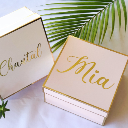 Personalized Two-Piece Gold Trim Keepsake Box for Special Occasions