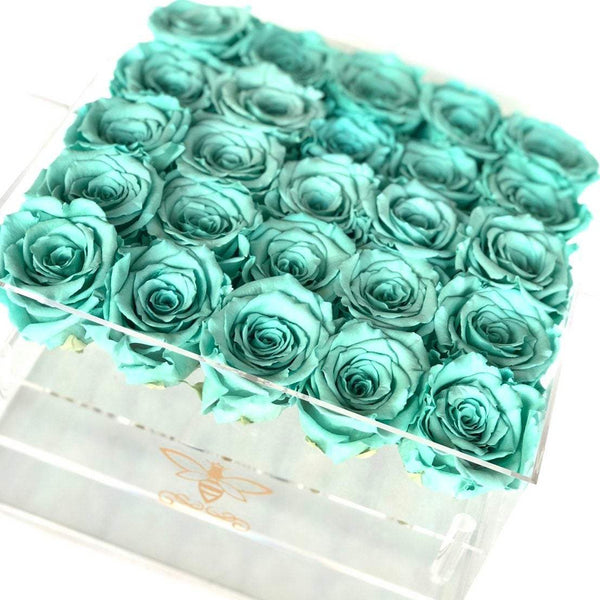 Real Roses in Acrylic Jewelry Storage Box in 4 Sizes