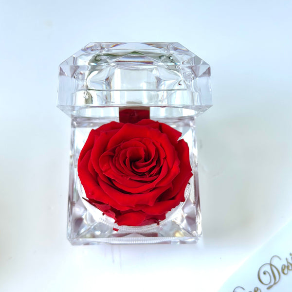 Ring Box with Preserved Red Rose- Personalized Gift