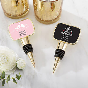 Bottle Stopper - Personalized Wedding Favors - Gold