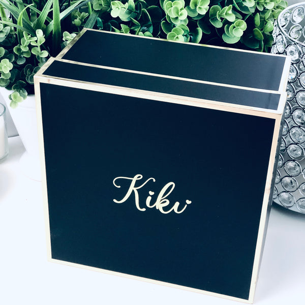 Personalized Two-Piece Gold Trim Keepsake Box for Special Occasions