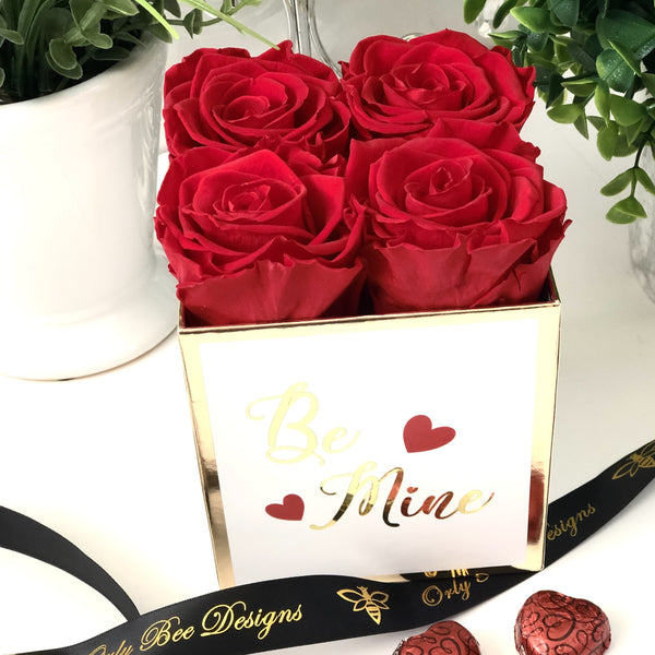 Preserved Roses in a Personalized Box-Small