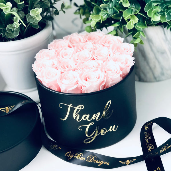 Mini Roses in a Personalized Box - Black