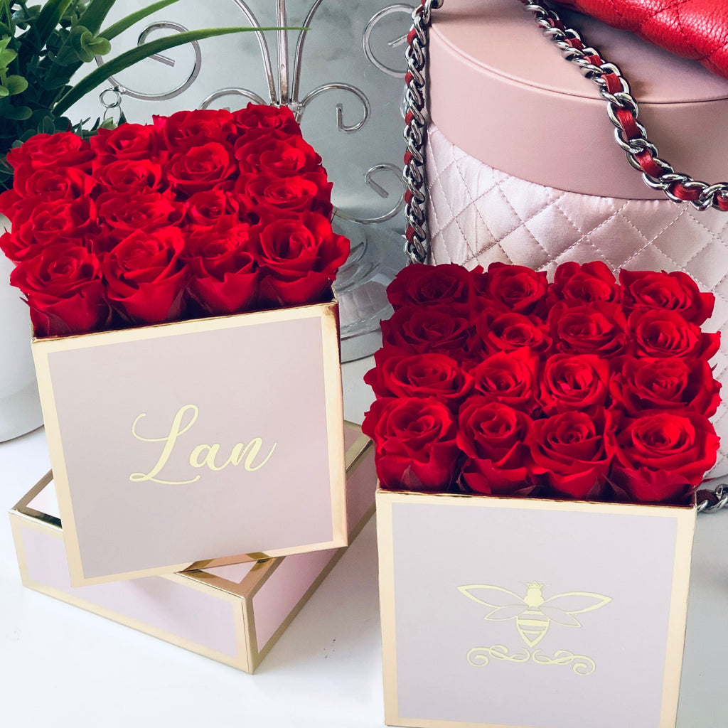 Preserved roses in a box-Personalized Gift Box- Real forever roses that ...